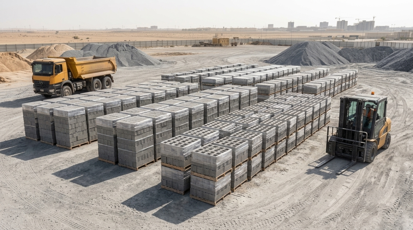 Concrete construction blocks supply